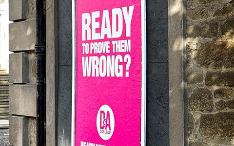 'Ready when you are' street advert in Dundee