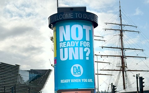 'Ready when you are' street advert in Dundee