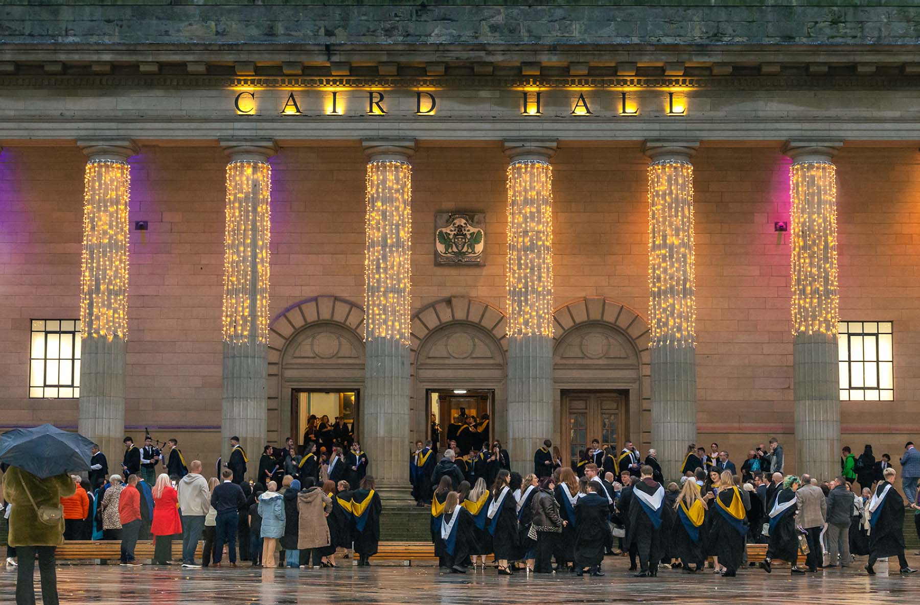 Graduates outside the Caird Hall