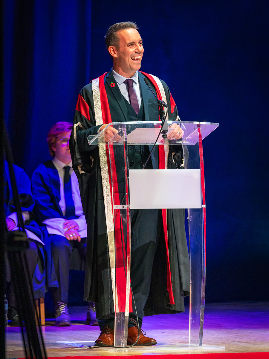 Simon Hewitt at 2025 graduation