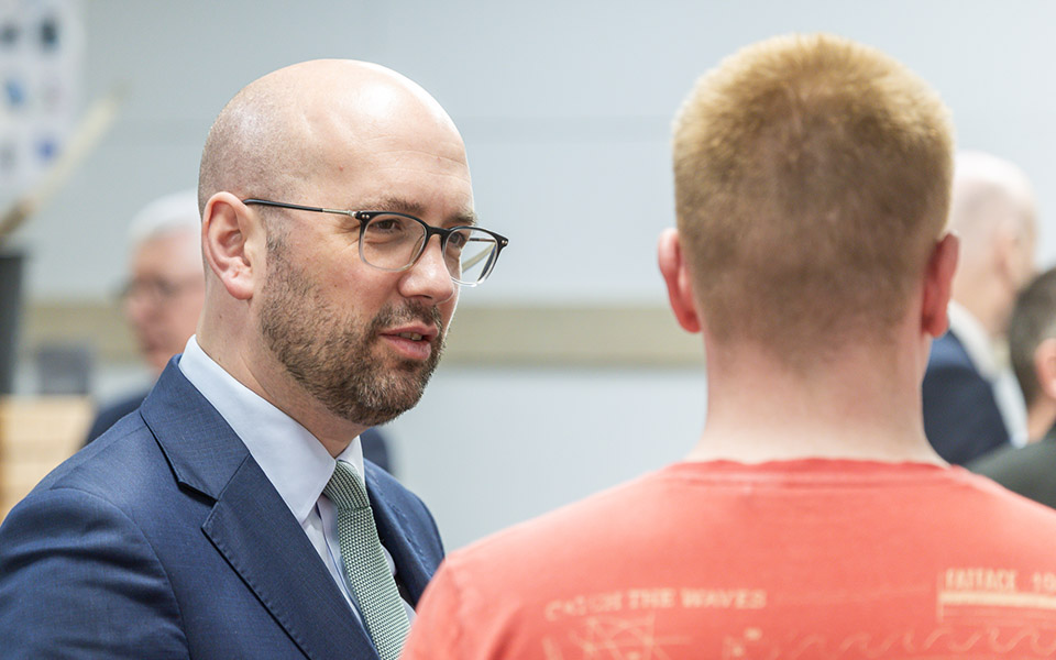 Ben Macpherson meeting students in workshop