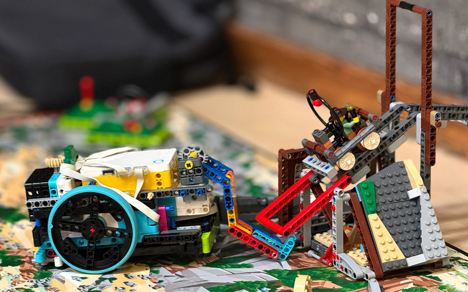 Close up of lego robot