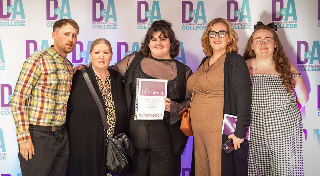 prize winner and family