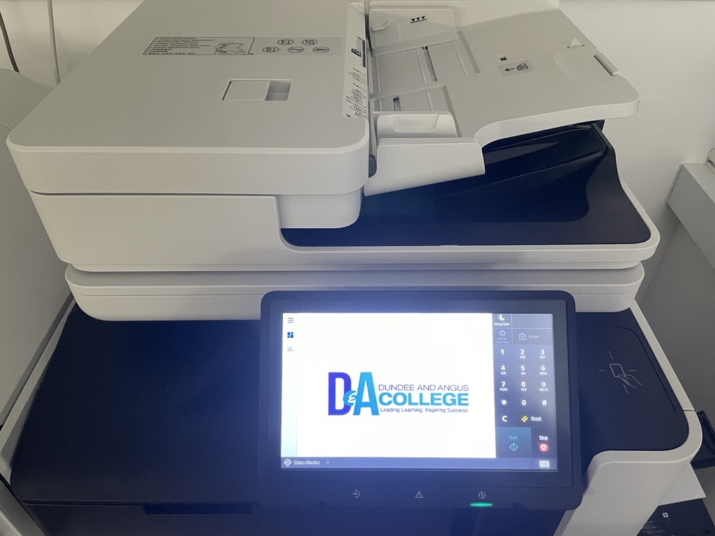Photocopier Screen with D&A logo