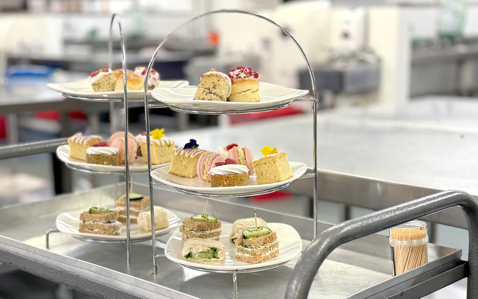 Afternoon teas in kitchen on stands